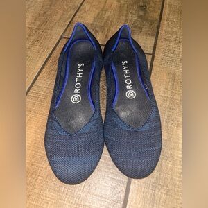 Rothy's Navy and Black Women's Maritime Flats sz 8